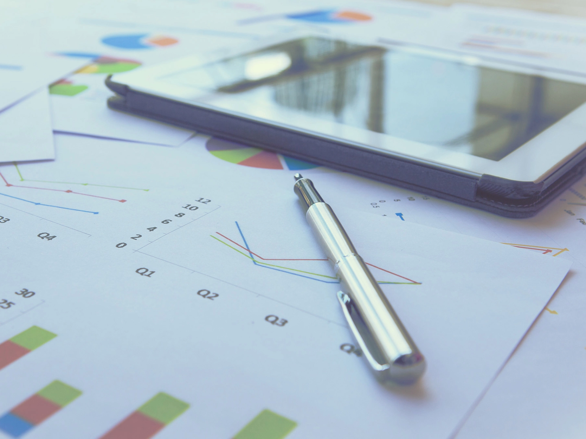 Diagramme, Tablet, Stift