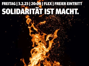 Konzert im Flex: Solidariät ist Macht. 