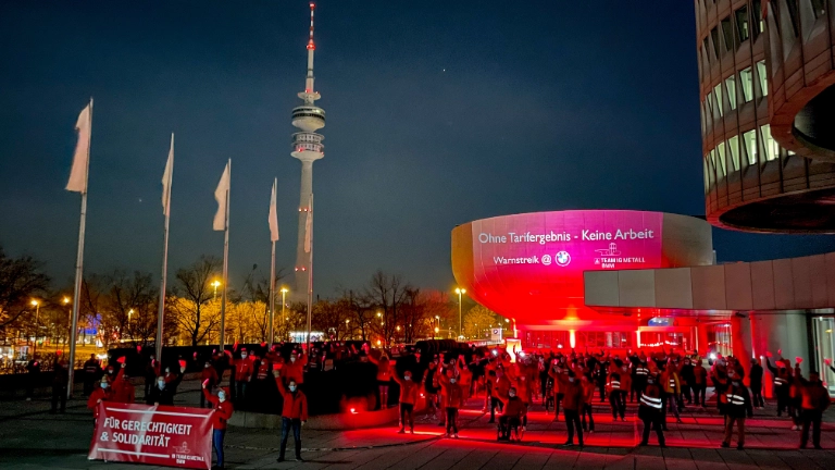 Warnstreik in München in der Tarifrunde M+E