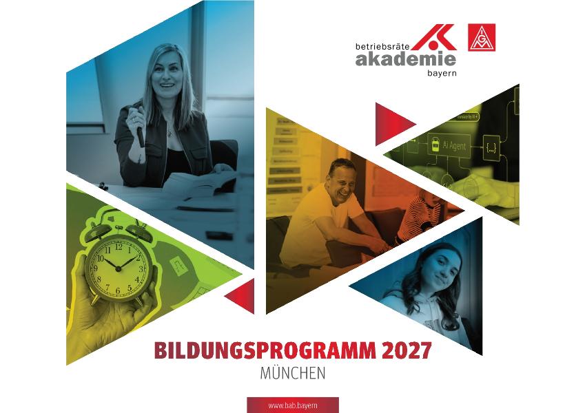 Bildungsprogramm IG Metall München 2027 | Betriebsräte Akademie Bayern