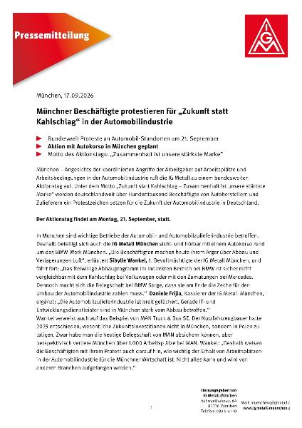 Pressemitteilung Aktionstag Automobil